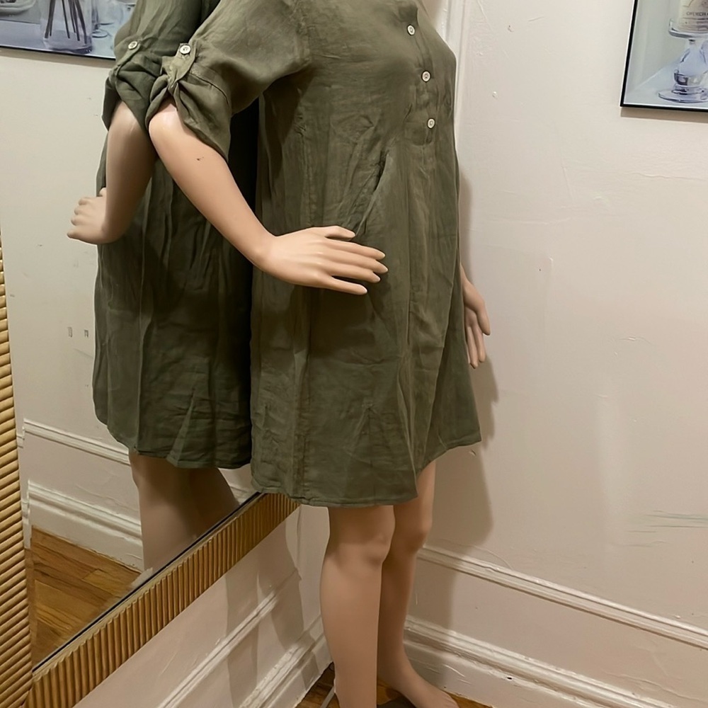 Elena Baldi's Olive Green Linen Shirt - Picture 5 of 12
